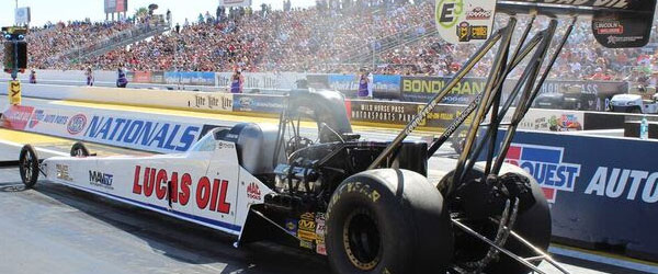 Lucas Oil driver Richie Crampton ready for a long day during Phoenix eliminations