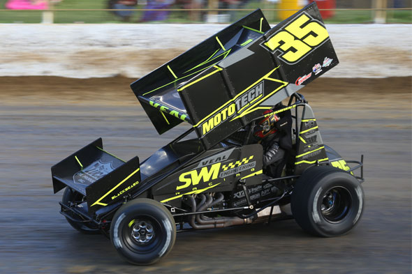 Lucas Oils' Jamie Veal first into 9s at Premier Speedway