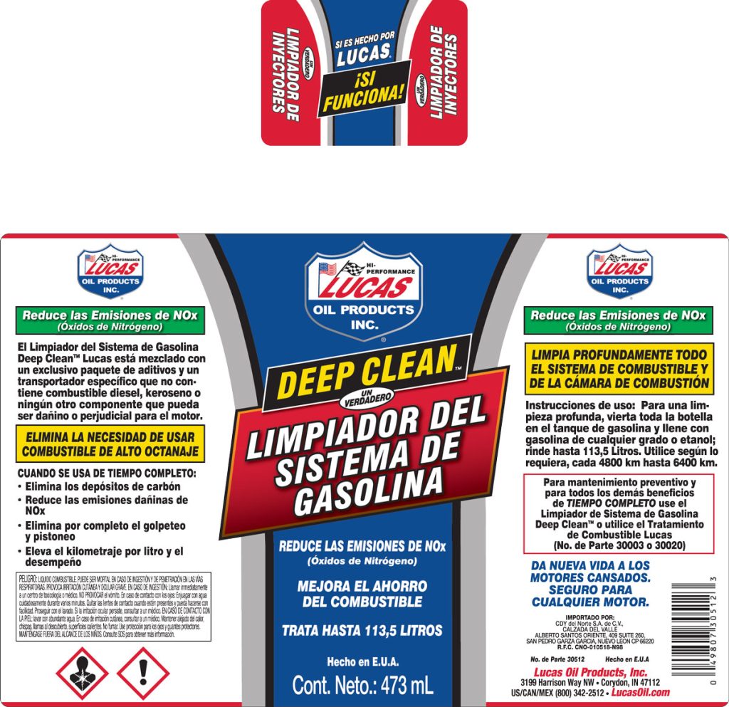 Deep Clean Fuel System Cleaner 16oz label