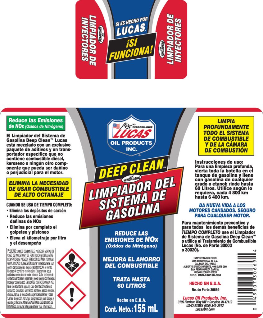 Deep Clean Fuel System Cleaner 5oz label