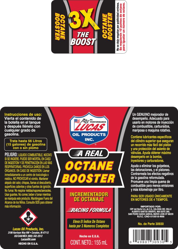 Octane Booster 16 oz label