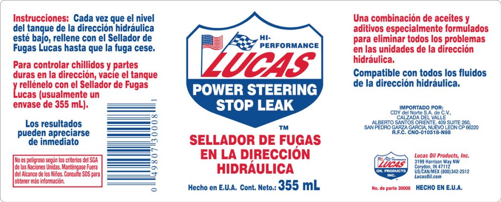 Power Steering Stop Leak 355ml label