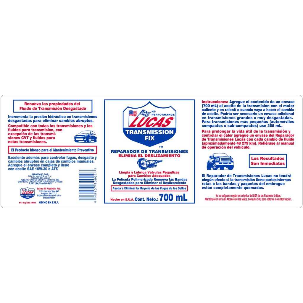 Transmission Fix label