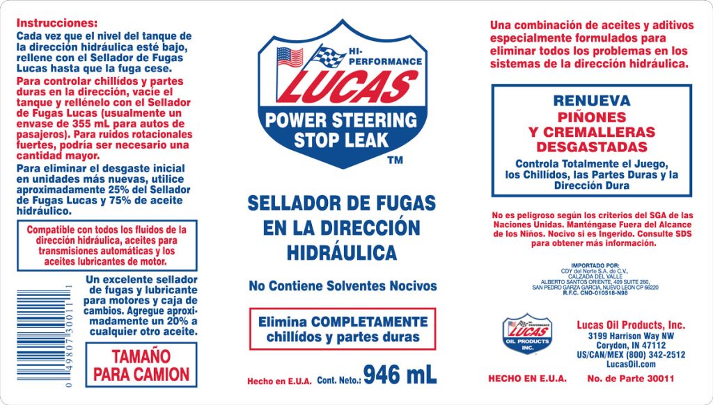Power Steering Stop Leak 946ml label